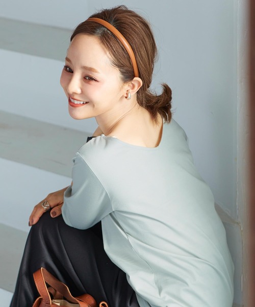 KOBE LETTUCE(コウベレタス)の「前後2WayシルケットシンプルカットソーTシャツ(Tシャツ/カットソー・レディース・ブラック/イエロー/グリーン系その他/ホワイト・S/M)」の4枚目の写真