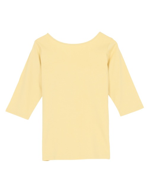 KOBE LETTUCE(コウベレタス)の「前後2WayシルケットシンプルカットソーTシャツ(Tシャツ/カットソー・レディース・ブラック/イエロー/グリーン系その他/ホワイト・S/M)」の1枚目の写真