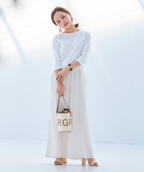 KOBE LETTUCE(コウベレタス)の「前後2WayシルケットシンプルカットソーTシャツ(Tシャツ/カットソー・レディース・ブラック/イエロー/グリーン系その他/ホワイト・S/M)」の9枚目の写真