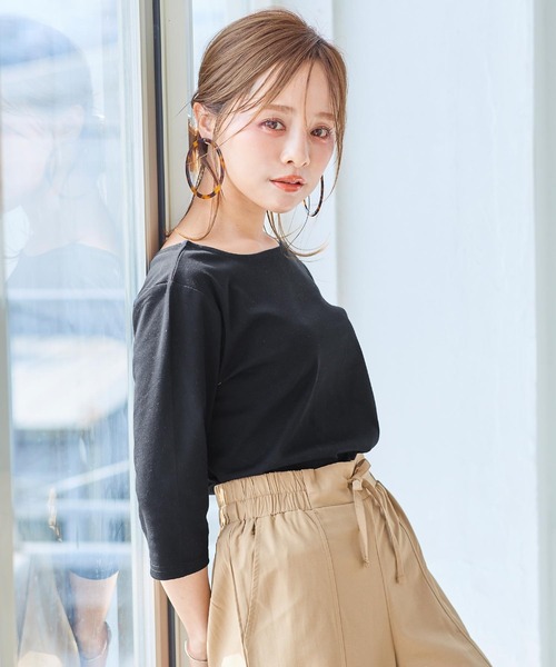 KOBE LETTUCE(コウベレタス)の「前後2WayシルケットシンプルカットソーTシャツ(Tシャツ/カットソー・レディース・ブラック/イエロー/グリーン系その他/ホワイト・S/M)」の13枚目の写真