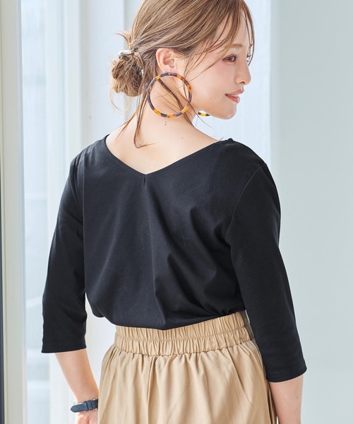 KOBE LETTUCE(コウベレタス)の「前後2WayシルケットシンプルカットソーTシャツ(Tシャツ/カットソー・レディース・ブラック/イエロー/グリーン系その他/ホワイト・S/M)」の14枚目の写真