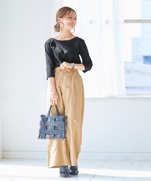 KOBE LETTUCE(コウベレタス)の「前後2WayシルケットシンプルカットソーTシャツ(Tシャツ/カットソー・レディース・ブラック/イエロー/グリーン系その他/ホワイト・S/M)」の15枚目の写真