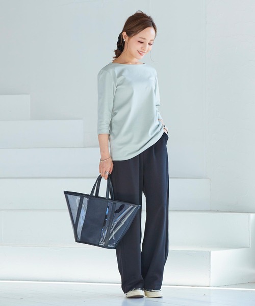 KOBE LETTUCE(コウベレタス)の「前後2WayシルケットシンプルカットソーTシャツ(Tシャツ/カットソー・レディース・ブラック/イエロー/グリーン系その他/ホワイト・S/M)」の18枚目の写真