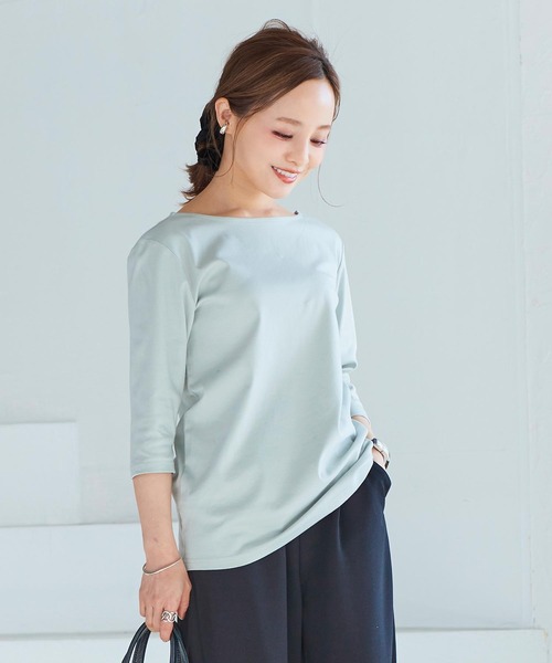 KOBE LETTUCE(コウベレタス)の「前後2WayシルケットシンプルカットソーTシャツ(Tシャツ/カットソー・レディース・ブラック/イエロー/グリーン系その他/ホワイト・S/M)」の19枚目の写真