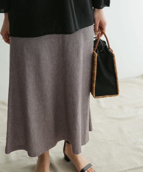 URBAN RESEARCH DOORS（アーバンリサーチドアーズ）の「コットンリネンフレアスカート（スカート・レディース・グレー系その他/チャコールグレー・ONE）」の3枚目の写真