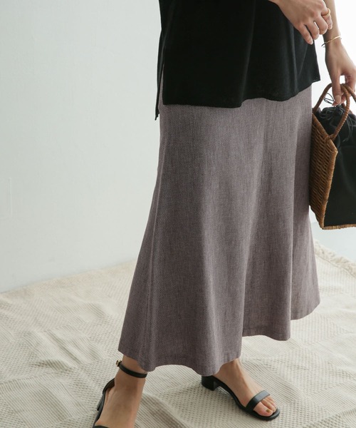 URBAN RESEARCH DOORS（アーバンリサーチドアーズ）の「コットンリネンフレアスカート（スカート・レディース・グレー系その他/チャコールグレー・ONE）」の6枚目の写真