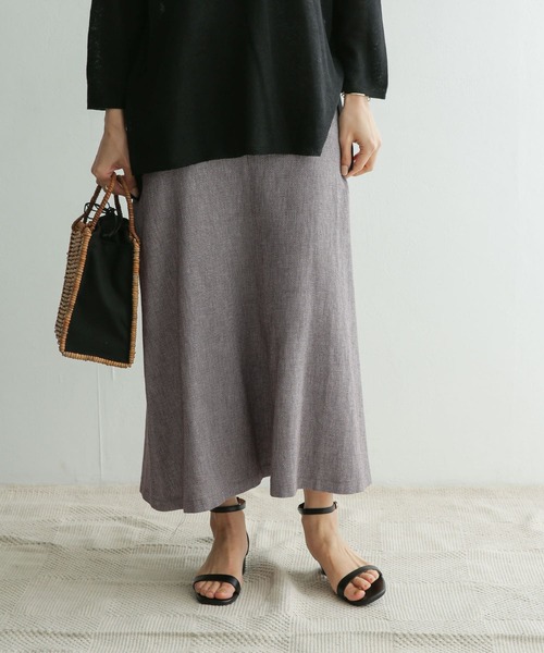 URBAN RESEARCH DOORS（アーバンリサーチドアーズ）の「コットンリネンフレアスカート（スカート・レディース・グレー系その他/チャコールグレー・ONE）」の8枚目の写真