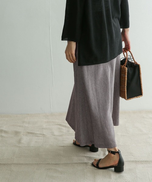 URBAN RESEARCH DOORS（アーバンリサーチドアーズ）の「コットンリネンフレアスカート（スカート・レディース・グレー系その他/チャコールグレー・ONE）」の9枚目の写真