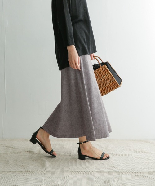 URBAN RESEARCH DOORS（アーバンリサーチドアーズ）の「コットンリネンフレアスカート（スカート・レディース・グレー系その他/チャコールグレー・ONE）」の10枚目の写真