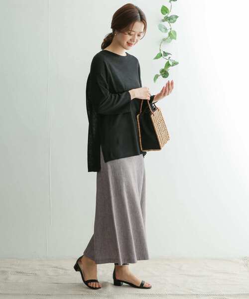 URBAN RESEARCH DOORS（アーバンリサーチドアーズ）の「コットンリネンフレアスカート（スカート・レディース・グレー系その他/チャコールグレー・ONE）」の12枚目の写真