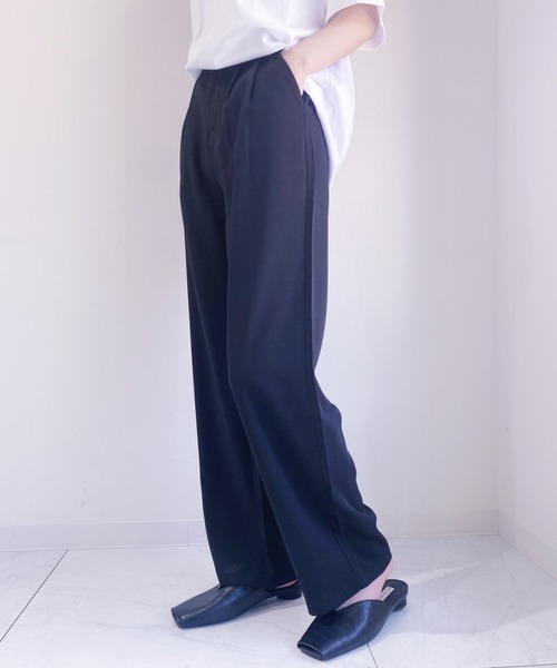 CLEA(クレア)の「セミワイドイージーパンツ(スラックス・レディース・ブラック/ミント・M)」の12枚目の写真
