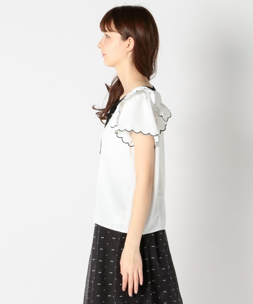 LODISPOTTO(ロディスポット)の「バイカラースカラップフリルブラウス(シャツ/ブラウス・レディース・ホワイト/ネイビー/ピンク・MEDIUM)」の12枚目の写真