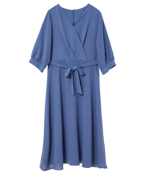 fifth（フィフス）の「ウエストリボン付きカシュクールワンピース（ワンピース・レディース・ブルー/ブラック・MEDIUM）」の9枚目の写真