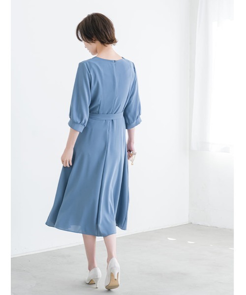 fifth（フィフス）の「ウエストリボン付きカシュクールワンピース（ワンピース・レディース・ブルー/ブラック・MEDIUM）」の16枚目の写真