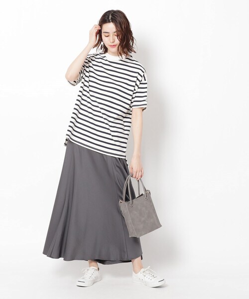 THE SHOP TK （ザ ショップ ティーケー ）の「◆【CYCLO】リサイクルコットン半袖プルオーバー（Tシャツ/カットソー・レディース・グレー系2/ブルー/オフホワイト/ネイビー系2・13/12）」の7枚目の写真