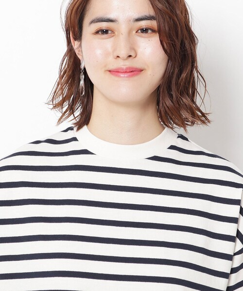 THE SHOP TK （ザ ショップ ティーケー ）の「◆【CYCLO】リサイクルコットン半袖プルオーバー（Tシャツ/カットソー・レディース・グレー系2/ブルー/オフホワイト/ネイビー系2・13/12）」の10枚目の写真