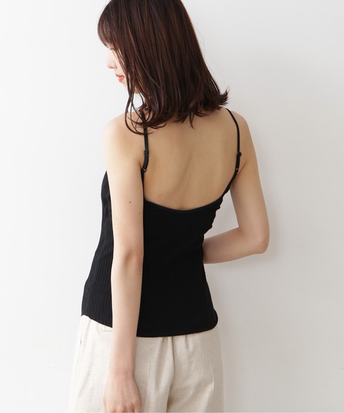 FREE'S MART（フリーズマート）の「カップ付きバックオープンキャミソール（キャミソール・レディース・ホワイト/ブラック・FREE）」の7枚目の写真