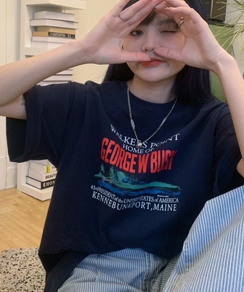 DAY CLOSET（デイ クローゼット）の「レディース 半袖ストリートロゴTシャツ（Tシャツ/カットソー・レディース・ネイビー/ライトグレー/ホワイト・ONE SIZE）」の11枚目の写真