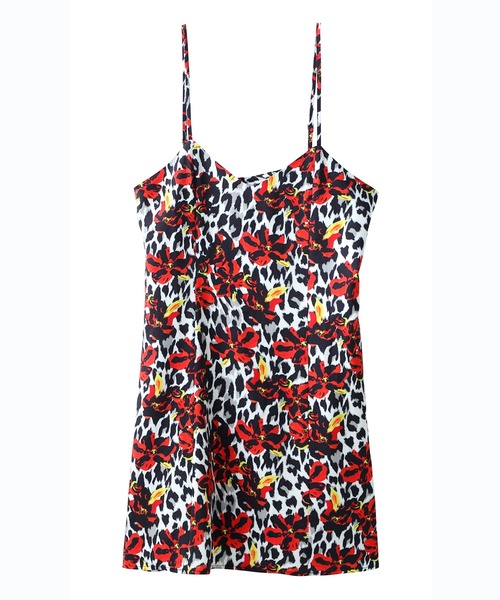 X-girl（エックスガール）の「FLORAL LEOPARD ALOHA CAMISOLE DRESS（ワンピース・レディース・ホワイト/ライトブルー/グレー・S/M）」の15枚目の写真