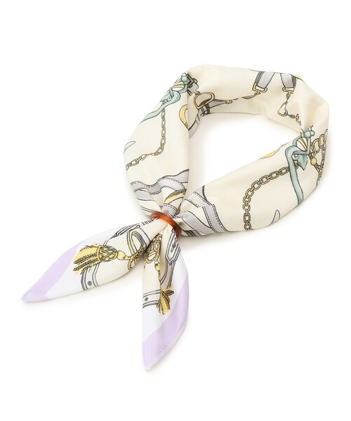 DRESKIP（ドレスキップ）の「◆ひんやりリング付きスカーフ（バンダナ/スカーフ・レディース・アイボリー系/アイボリー系3/ブルー系・00）」の2枚目の写真