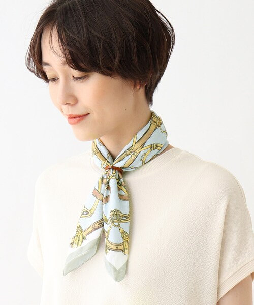 DRESKIP（ドレスキップ）の「◆ひんやりリング付きスカーフ（バンダナ/スカーフ・レディース・アイボリー系/アイボリー系3/ブルー系・00）」の8枚目の写真