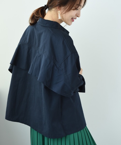 INTERPLANET(インタープラネット)の「TCNミリタリーBACKフリルブルゾン(ブルゾン・レディース・ネイビー/カーキ・FREE)」の2枚目の写真