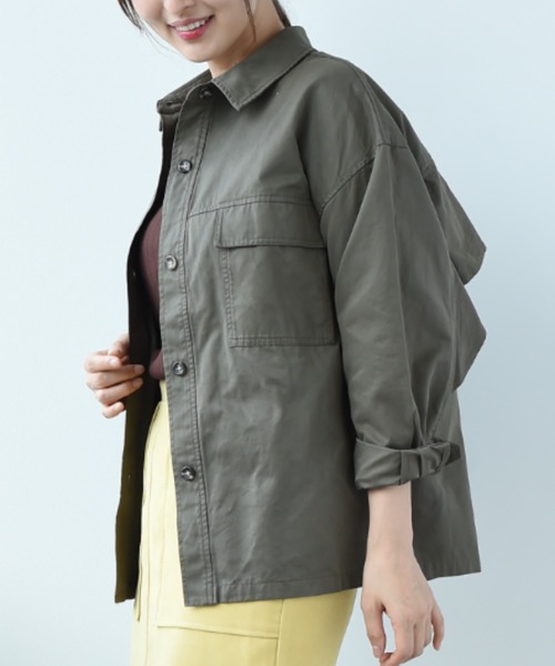 INTERPLANET(インタープラネット)の「TCNミリタリーBACKフリルブルゾン(ブルゾン・レディース・ネイビー/カーキ・FREE)」の1枚目の写真