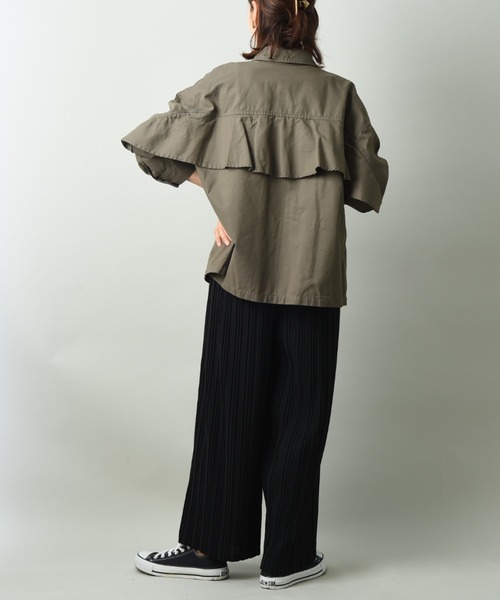 INTERPLANET(インタープラネット)の「TCNミリタリーBACKフリルブルゾン(ブルゾン・レディース・ネイビー/カーキ・FREE)」の15枚目の写真