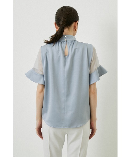 rienda(リエンダ)の「袖シースルーハイネックトップス(シャツ/ブラウス・レディース・ライトブルー/アイボリー・FREE)」の16枚目の写真