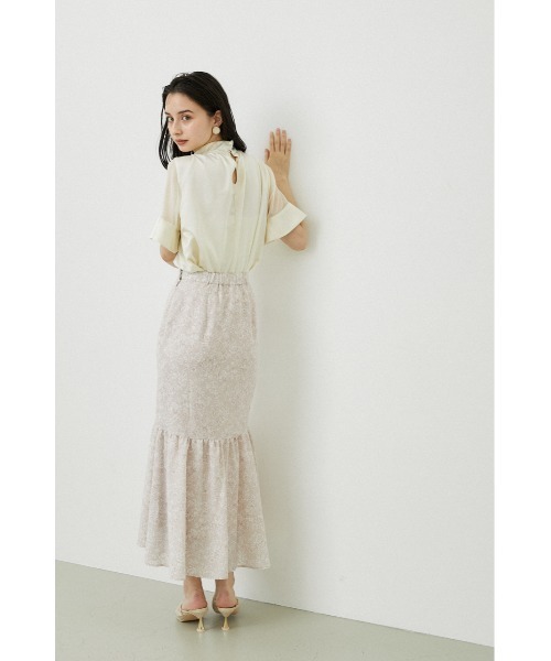 rienda(リエンダ)の「袖シースルーハイネックトップス(シャツ/ブラウス・レディース・ライトブルー/アイボリー・FREE)」の3枚目の写真