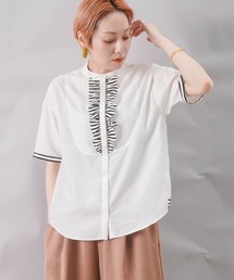 RAW FUDGE | RAW FUDGE ローファッジ ストライプフリル半袖ブラウス(シャツ/ブラウス)