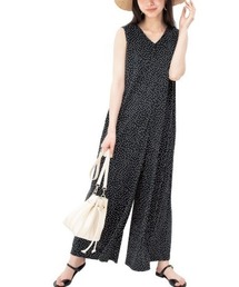 Live in comfort | リブ　イン　コンフォート　はまじとコラボ　着心地グンと伸びやかなカットソーオールインワン〈ブラック〉(サロペット/オーバーオール)