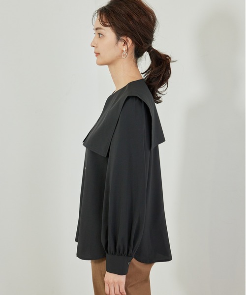 ROPE' PICNIC(ロペピクニック)の「【リンクコーデ】セーラーカラーブラウス(シャツ/ブラウス・レディース・ホワイト/ブラック/カーキ/サックスブルー・38)」の17枚目の写真