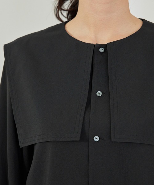 ROPE' PICNIC(ロペピクニック)の「【リンクコーデ】セーラーカラーブラウス(シャツ/ブラウス・レディース・ホワイト/ブラック/カーキ/サックスブルー・38)」の19枚目の写真