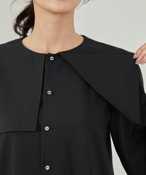 ROPE' PICNIC(ロペピクニック)の「【リンクコーデ】セーラーカラーブラウス(シャツ/ブラウス・レディース・ホワイト/ブラック/カーキ/サックスブルー・38)」の22枚目の写真