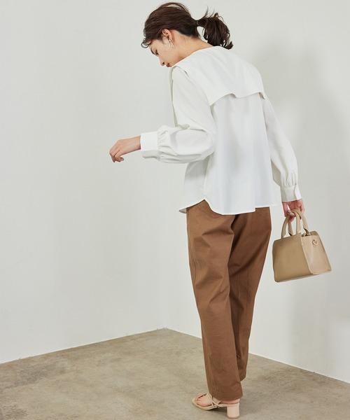 ROPE' PICNIC(ロペピクニック)の「【リンクコーデ】セーラーカラーブラウス(シャツ/ブラウス・レディース・ホワイト/ブラック/カーキ/サックスブルー・38)」の14枚目の写真