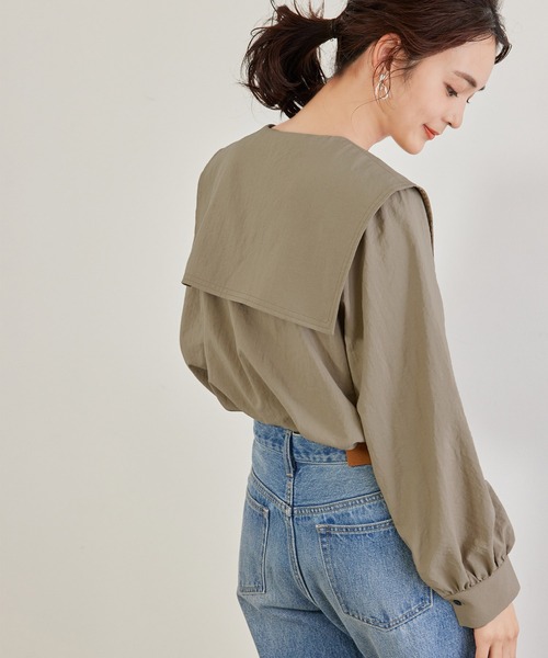 ROPE' PICNIC(ロペピクニック)の「【リンクコーデ】セーラーカラーブラウス(シャツ/ブラウス・レディース・ホワイト/ブラック/カーキ/サックスブルー・38)」の15枚目の写真