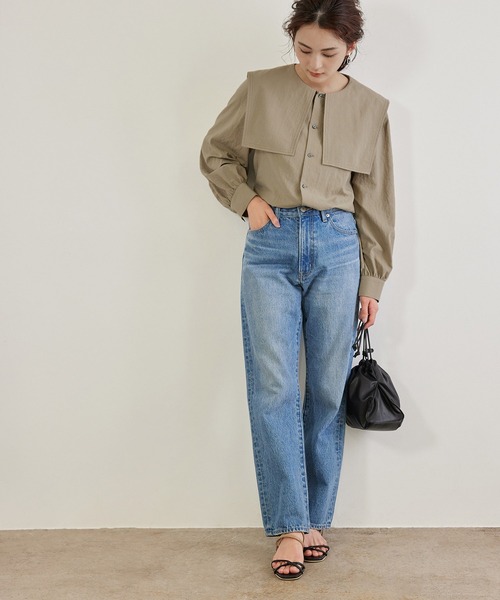 ROPE' PICNIC(ロペピクニック)の「【リンクコーデ】セーラーカラーブラウス(シャツ/ブラウス・レディース・ホワイト/ブラック/カーキ/サックスブルー・38)」の16枚目の写真