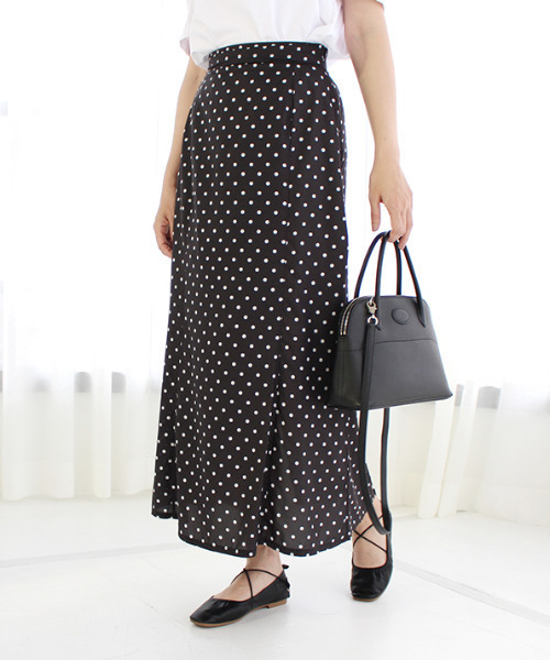 MODE ROBE（モードローブ）の「ドットスカート（スカート・レディース・アイボリー/ブラック・FREE）」の2枚目の写真