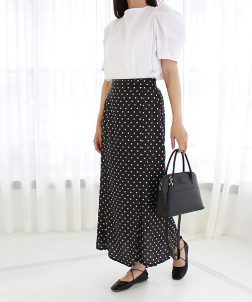 MODE ROBE（モードローブ）の「ドットスカート（スカート・レディース・アイボリー/ブラック・FREE）」の3枚目の写真