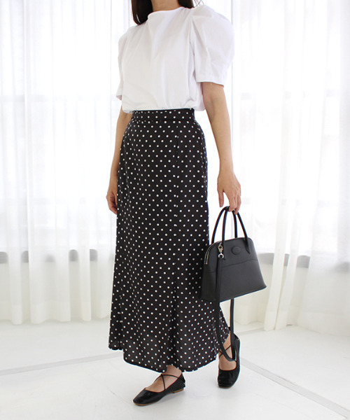 MODE ROBE（モードローブ）の「ドットスカート（スカート・レディース・アイボリー/ブラック・FREE）」の8枚目の写真
