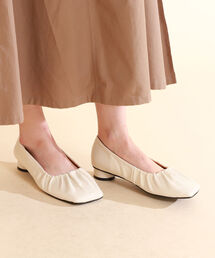 Ray BEAMS | Ray BEAMS / ギャザー スクエア パンプス(パンプス)