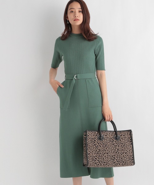 Andemiu（アンデミュウ）の「ベルトツキIラインニットワンピース