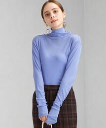 green label relaxing | バックメロー シアー タートルネック プルオーバー カットソー(Tシャツ/カットソー)