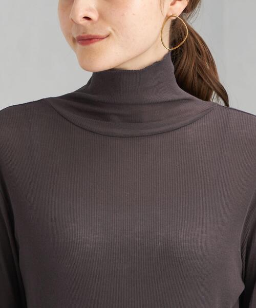 green label relaxing（グリーンレーベルリラクシング）の「バックメロー シアー タートルネック プルオーバー カットソー（Tシャツ/カットソー・レディース・ライトブルー/オフホワイト/ダークグレー・FREE）」の13枚目の写真