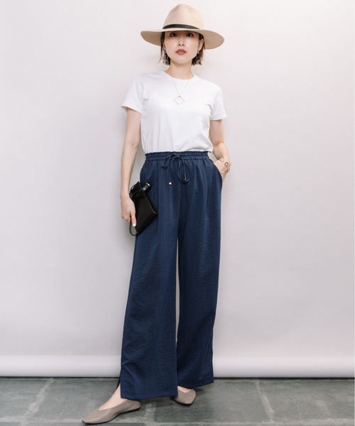 ELVENCE DEUX（エルベンスドゥ）の「アサチョウワイドPT（その他パンツ・レディース・ベージュ/ネイビー/テラコッタ・SMALL/MEDIUM/LARGE）」の3枚目の写真