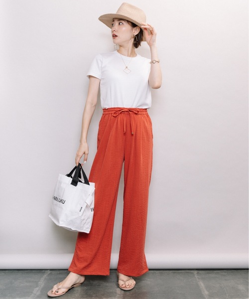 ELVENCE DEUX（エルベンスドゥ）の「アサチョウワイドPT（その他パンツ・レディース・ベージュ/ネイビー/テラコッタ・SMALL/MEDIUM/LARGE）」の2枚目の写真