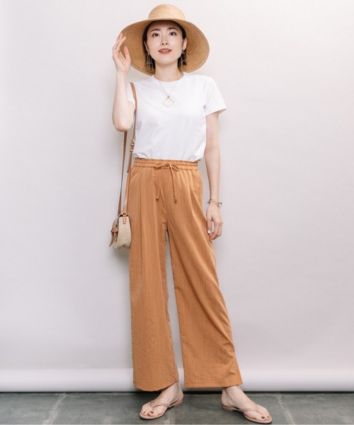 ELVENCE DEUX（エルベンスドゥ）の「アサチョウワイドPT（その他パンツ・レディース・ベージュ/ネイビー/テラコッタ・SMALL/MEDIUM/LARGE）」の20枚目の写真