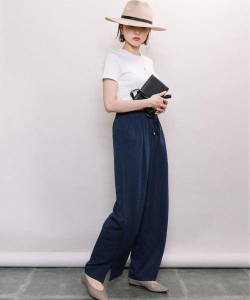 ELVENCE DEUX（エルベンスドゥ）の「アサチョウワイドPT（その他パンツ・レディース・ベージュ/ネイビー/テラコッタ・SMALL/MEDIUM/LARGE）」の16枚目の写真