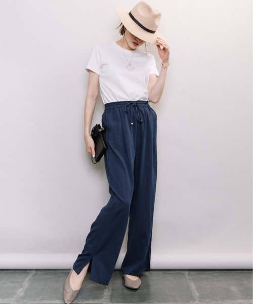 ELVENCE DEUX（エルベンスドゥ）の「アサチョウワイドPT（その他パンツ・レディース・ベージュ/ネイビー/テラコッタ・SMALL/MEDIUM/LARGE）」の18枚目の写真